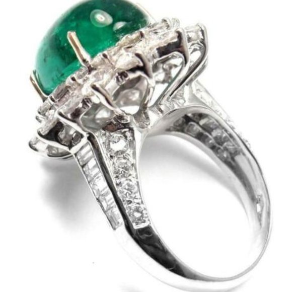 Authentic Craig Drake 18k White Gold Large 10.97ct Emerald Diamond Cocktail Ring - Picture 10 of 12